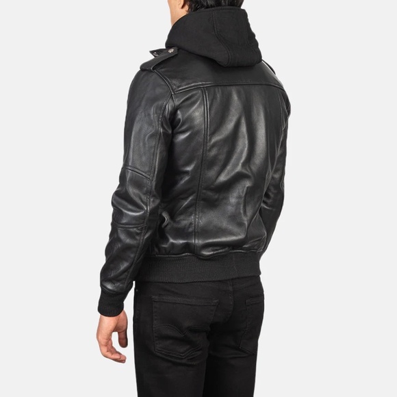 Men's Hooded Leather Jacket | The Jacket Maker | Bravado | XXL - Picture 3 of 12
